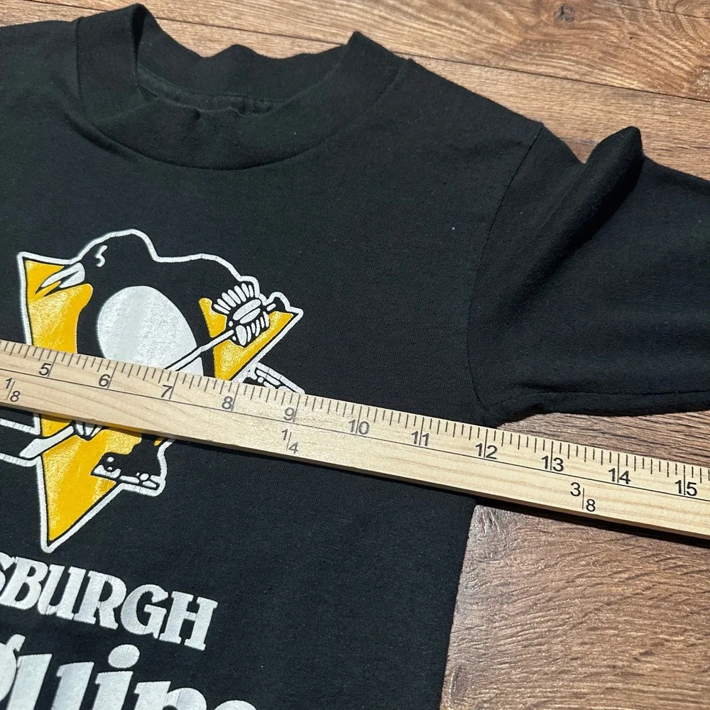 Vintage Select-T Pittsburgh Penguins Black Long Sleeve T-Shirt Kids Small 6-8